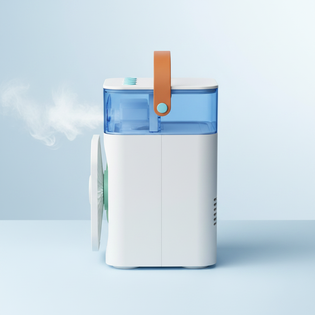Portable Mini Air Cooler Fan - Side View